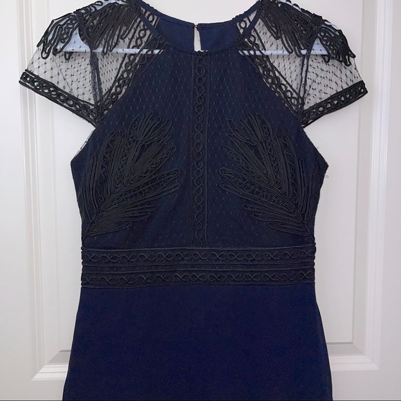 Harlyn Soutached Sheath Dress Black Navy S - Picture 5 of 17